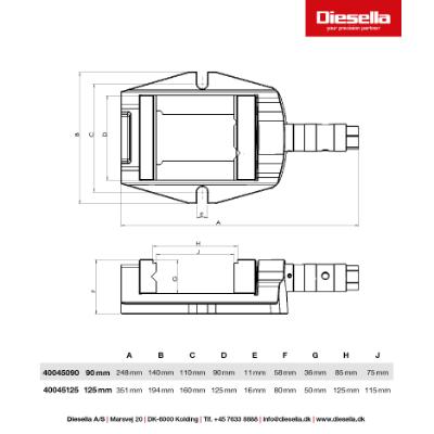 Machine Vice 90x36x70 mm with prismatic jaws